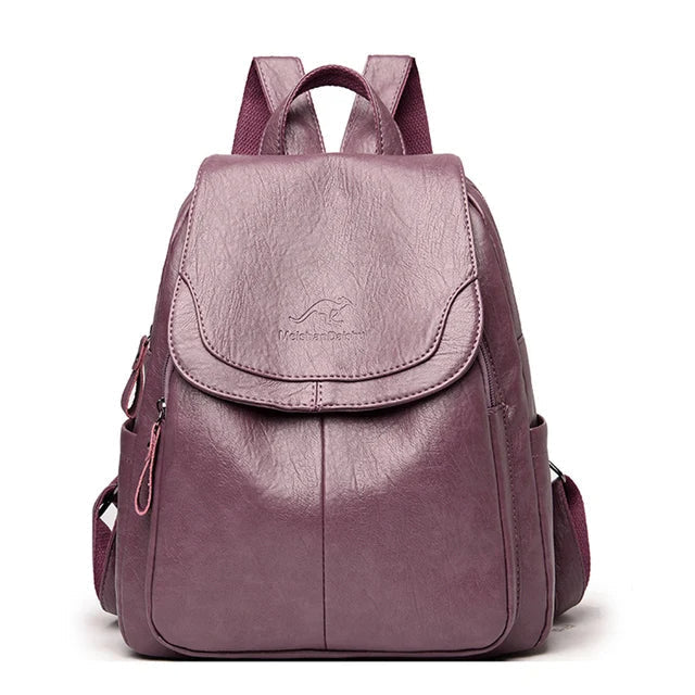 WW | Diebstahlsicherer Lederrucksack Für Stilvolle Frauen