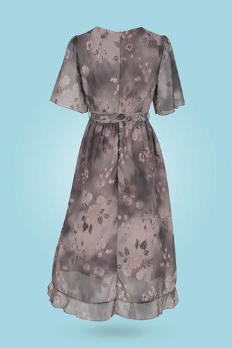 WW | Midikleid mit Blumenmuster und V-Ausschnitt