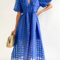 WW | Puffärmel Midi-Kleid