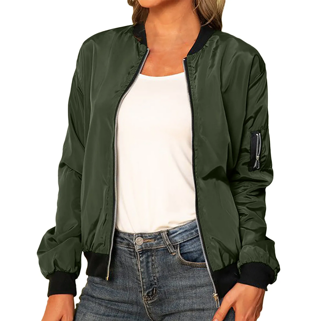 W&W Mode | Leichtgewicht Bomberjacke Damen, Bomberjacke Mit Reißverschluss