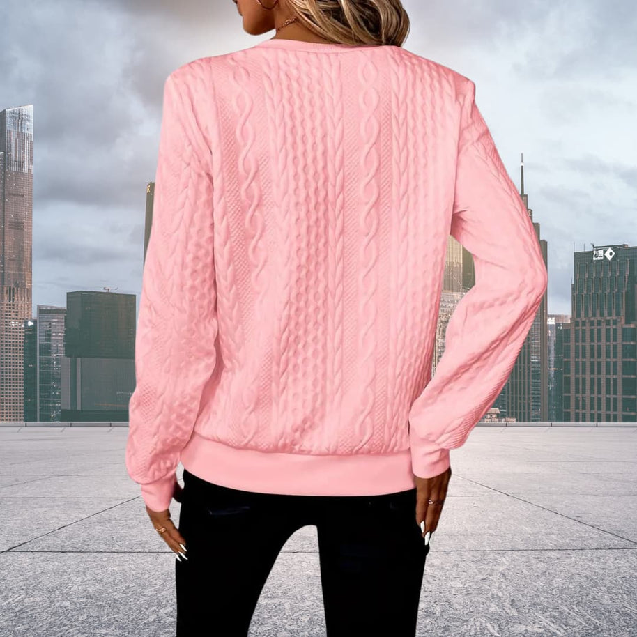 WW | Strickpullover mit halbem Reißverschluss Damen