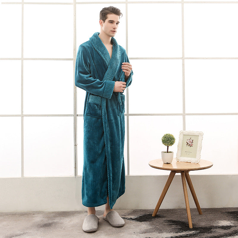 W&W Mode | Eleganter Coral Fleece Flanell-Bademantel für Paare