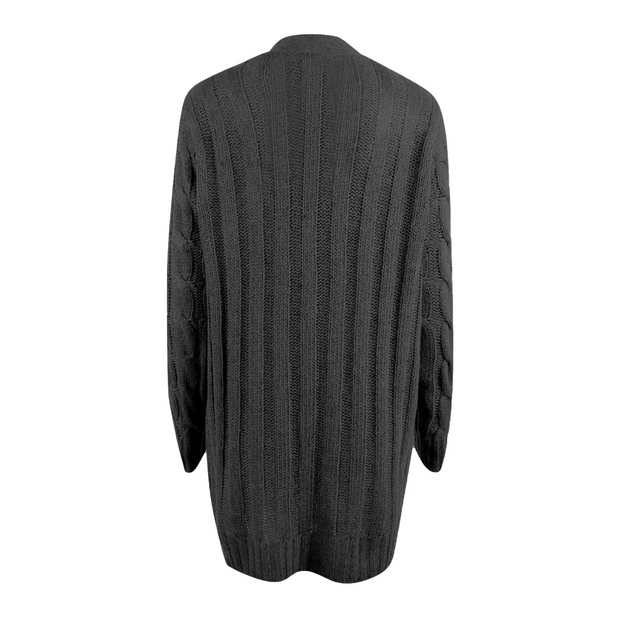 WW | Stylische Lange Strickjacke Für Damen Mit Knopfleiste