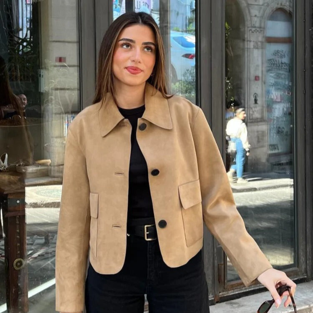 W&W Mode | Beige Lederjacke