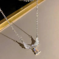 WW | Bogen Engel Flügel Herz Anhänger Kette Für Damen