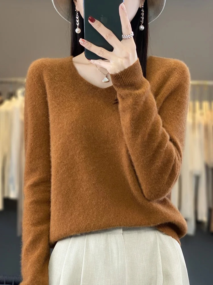 W&W Mode | Cashmere Pullover Damen Eleganter V-ausschnitt, Weich & Komfortabel