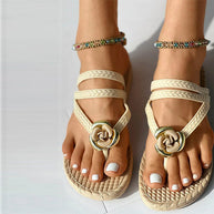 WW | Geflochtene Sandalen Mit Blumenverzierung