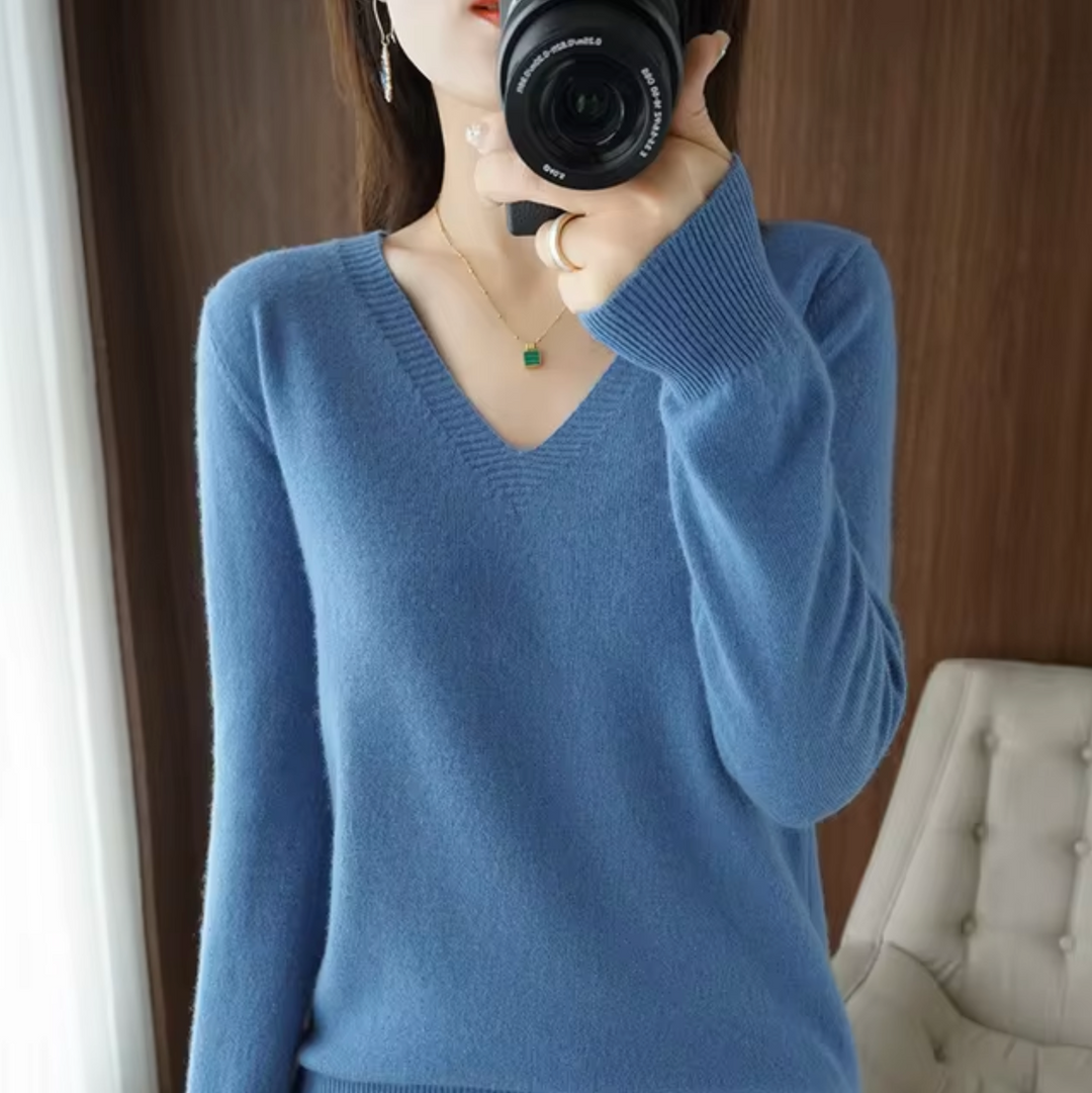 W&W Mode | V-Ausschnitt Strickpullover