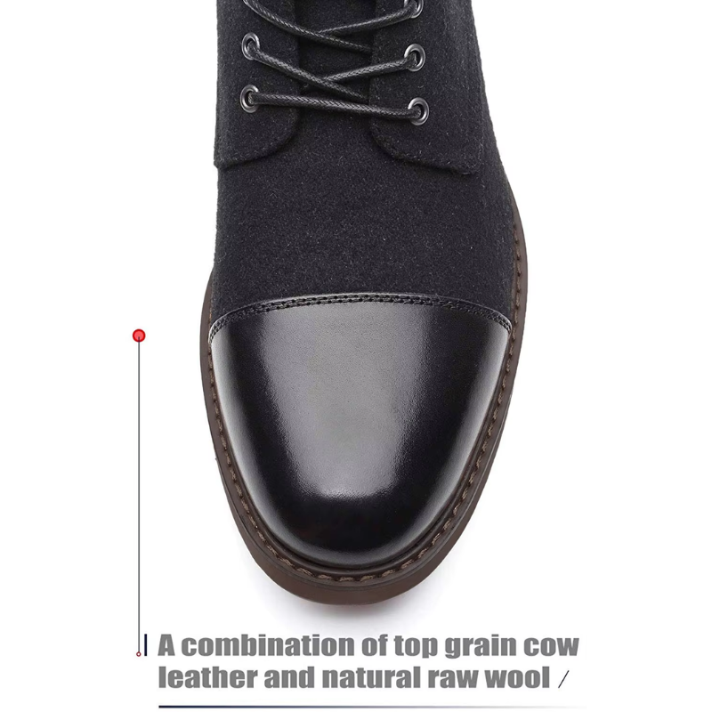 WW | Stylische Herrenschuhe Stiefel Mit Leder Und Stoffeinsatz