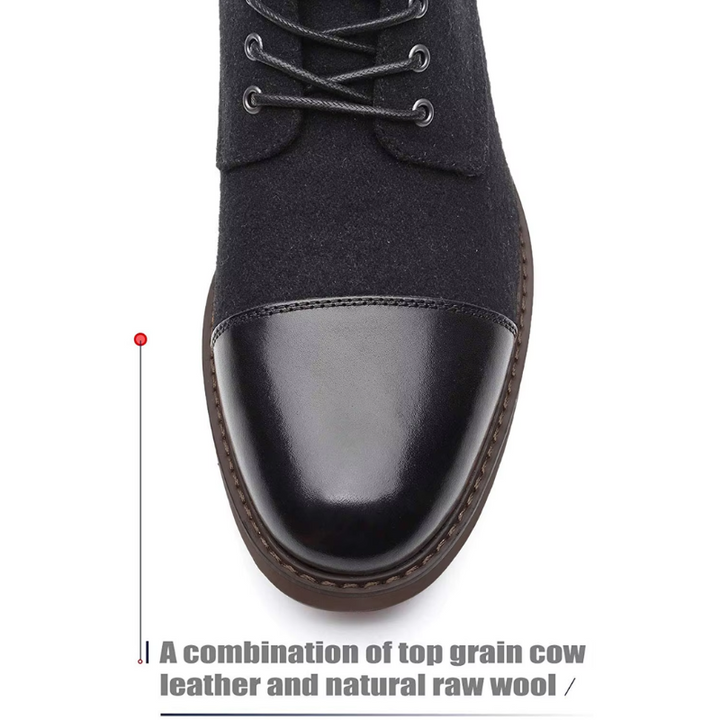 W&W Mode | Stylische Herrenschuhe Stiefel Mit Leder Und Stoffeinsatz