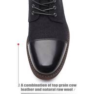 WW | Stylische Herrenschuhe Stiefel Mit Leder Und Stoffeinsatz