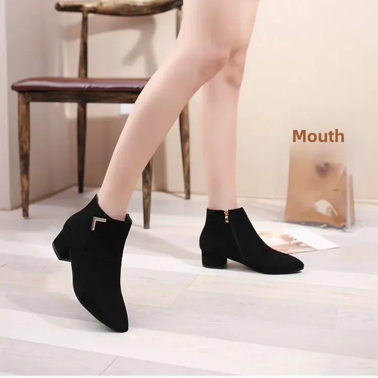 W&W Mode | Stiefeletten Mit Spitzem Schuh Und Seitenreißverschluss Damen Stiefeletten