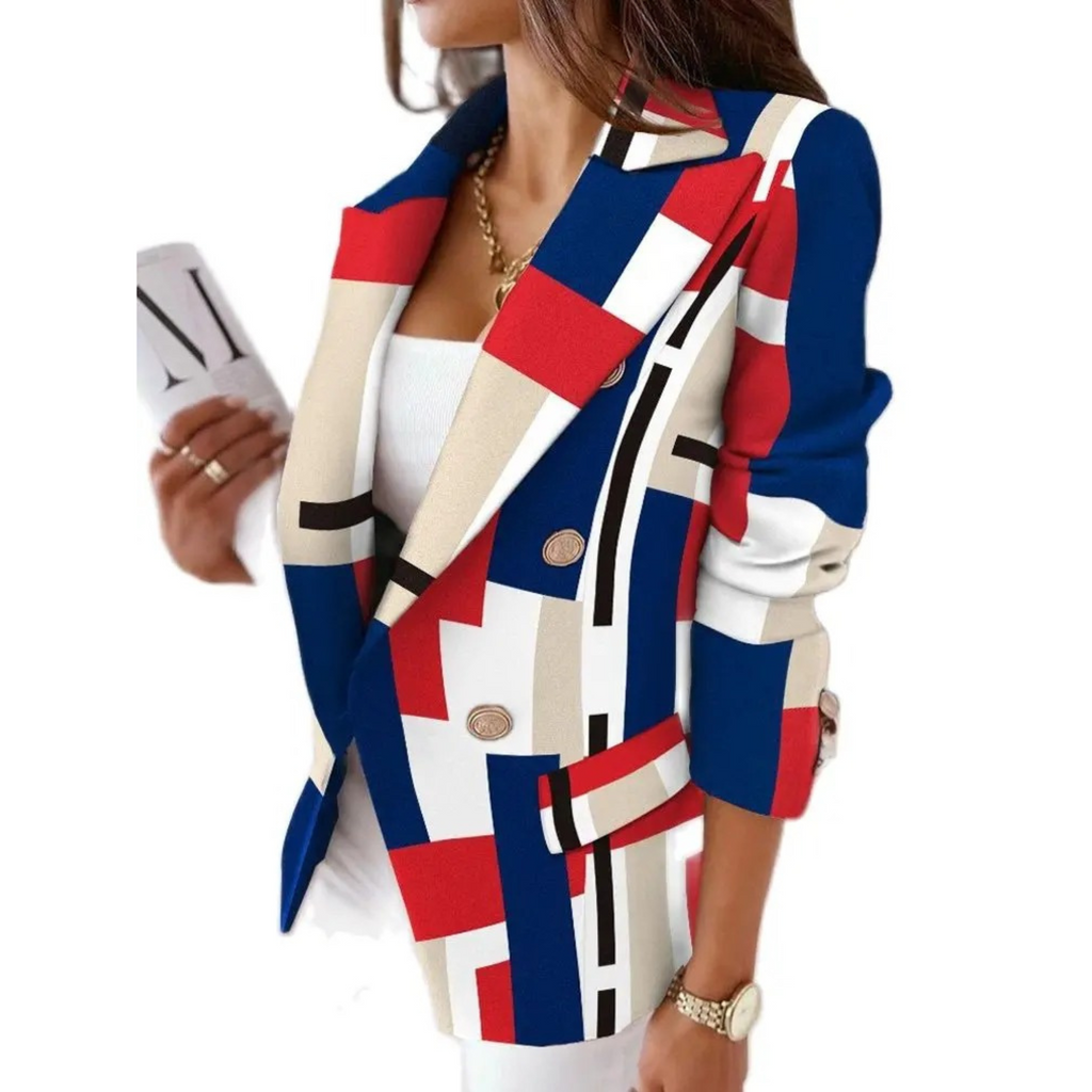 WW | Überschlagkragen Damen Blazer, Lässiger Einfacher Langarmmantel