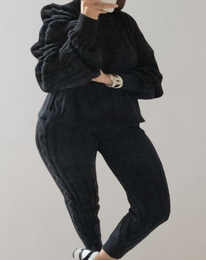 W&W Mode - Strick-Schulter-Hosen-Set