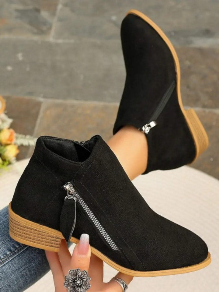 W&W Mode | Ankle Zipper Aus Wildleder Stil Chic Und Unübertroffener Komfort