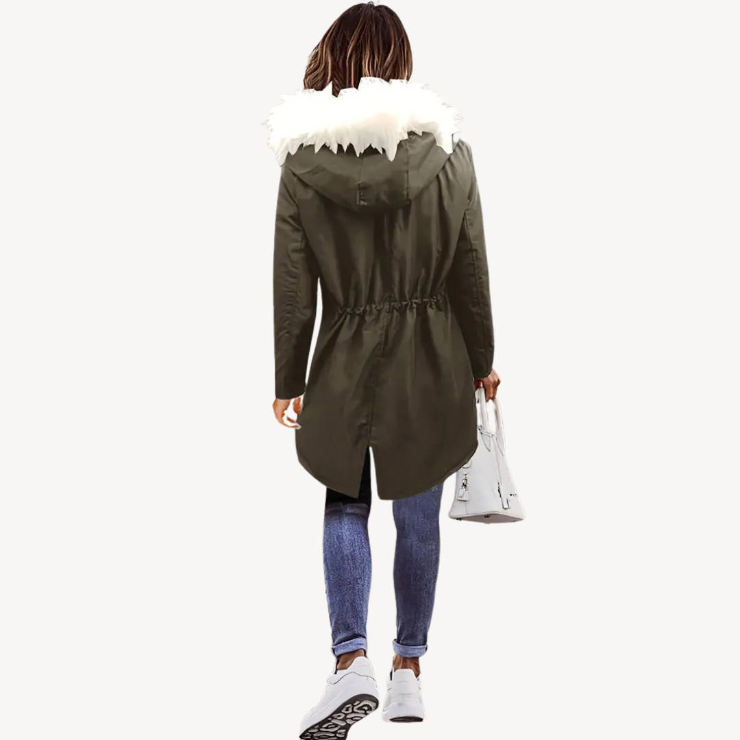WW | Damen Kunstpelz Kapuzen Parka Jacke