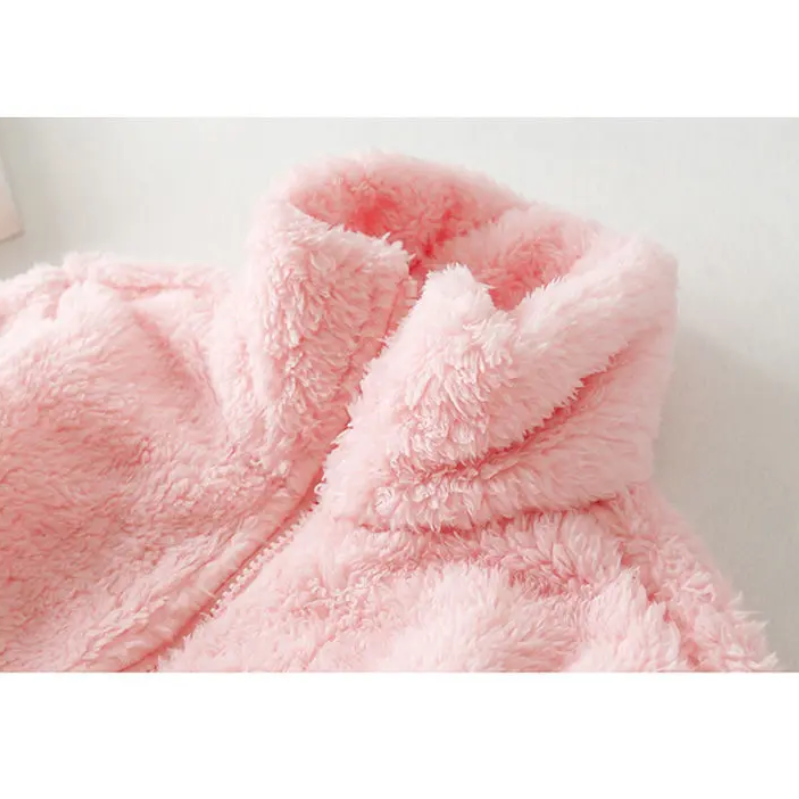 und flauschige Jacke mit Reißverschluss, Fleeceweste