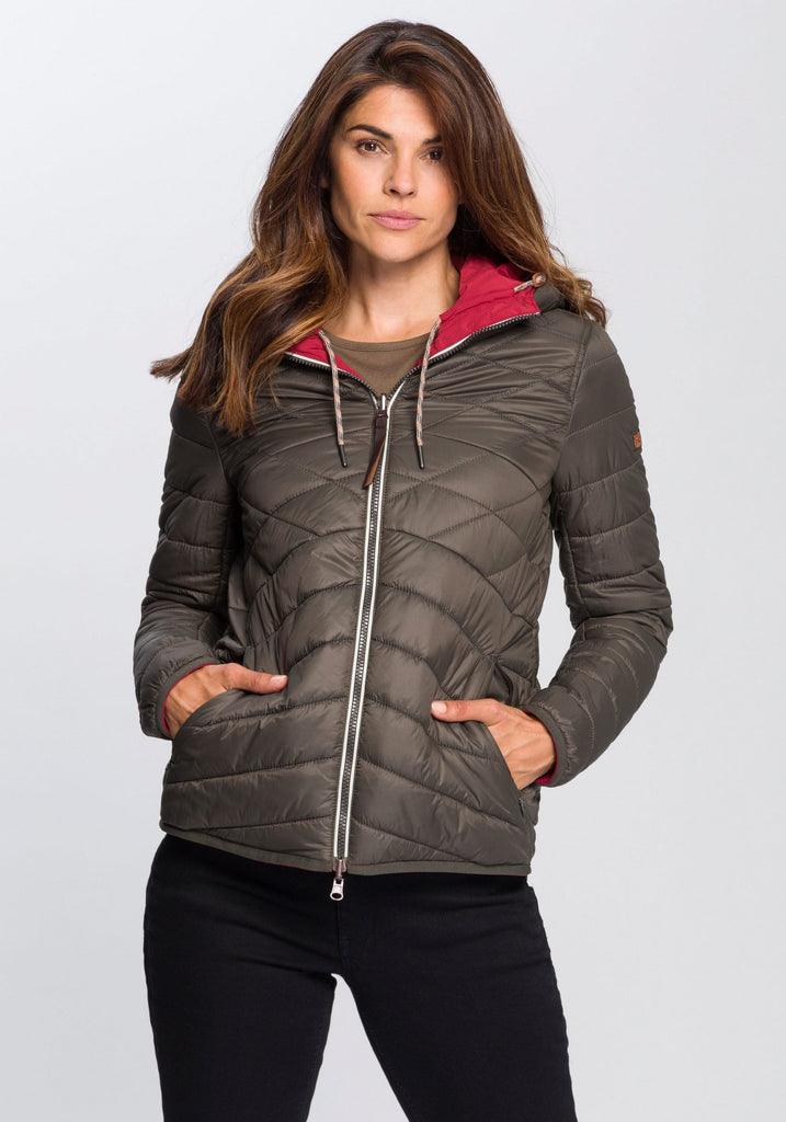 WW | Leichte Damen Jacke Mit Kapuze Und Steppdesign, Übergangsjacke