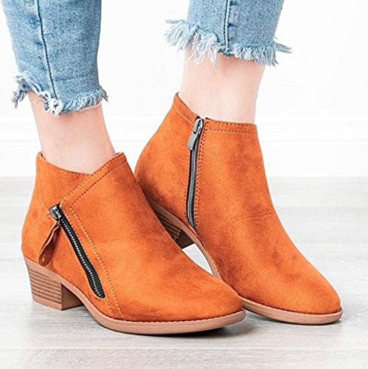 W&W Mode | Damen Wildlederstiefel mit Bequemer Passform und Reißverschluss