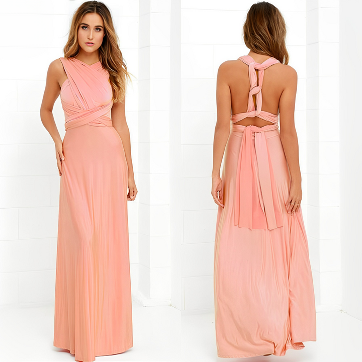 W&W Mode | Elegante Damen Infinity Kleid Schickes Wickel Sommerkleid