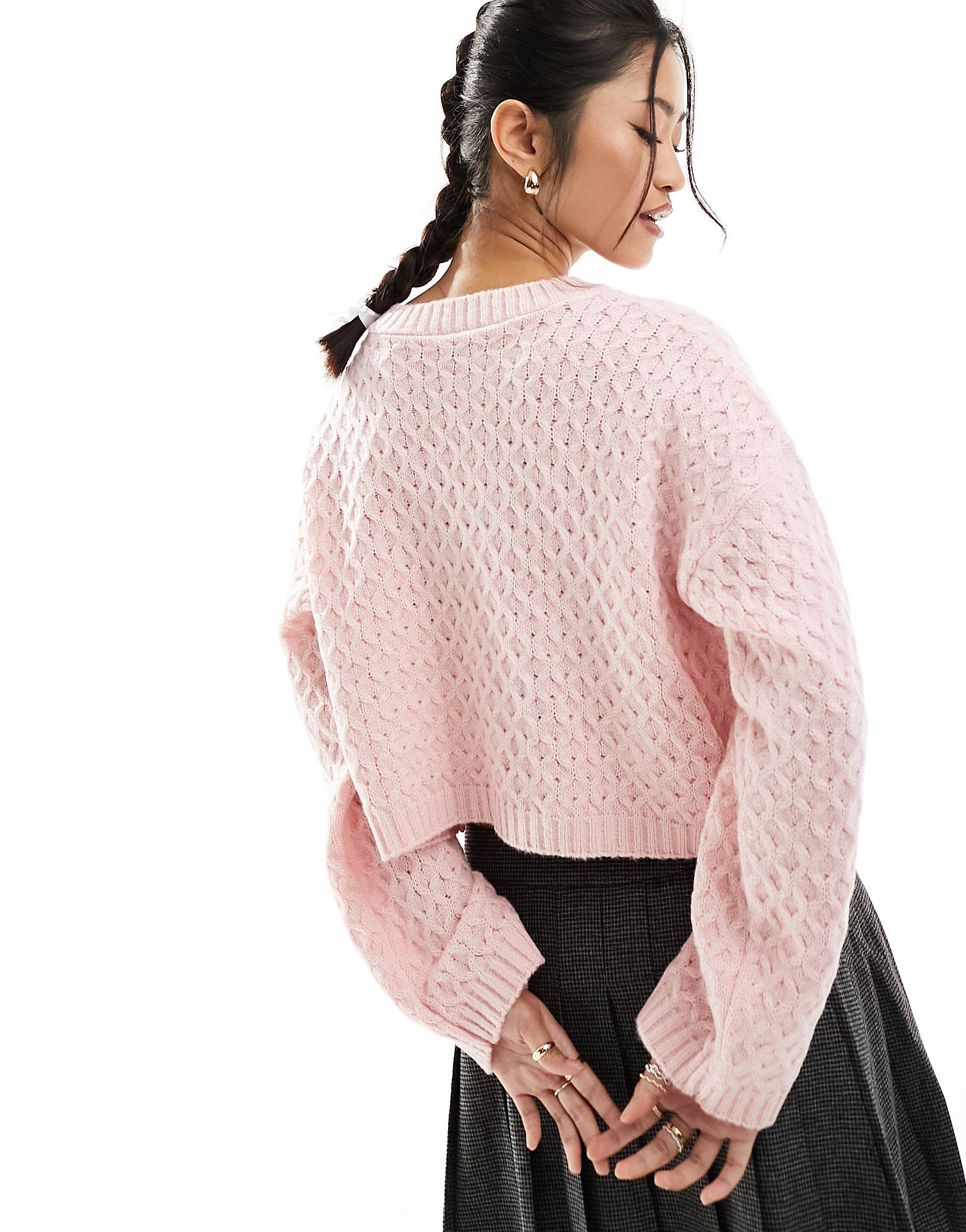 WW | Kontrast Kurzer Binde-Cardigan