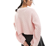 WW | Kontrast Kurzer Binde-Cardigan