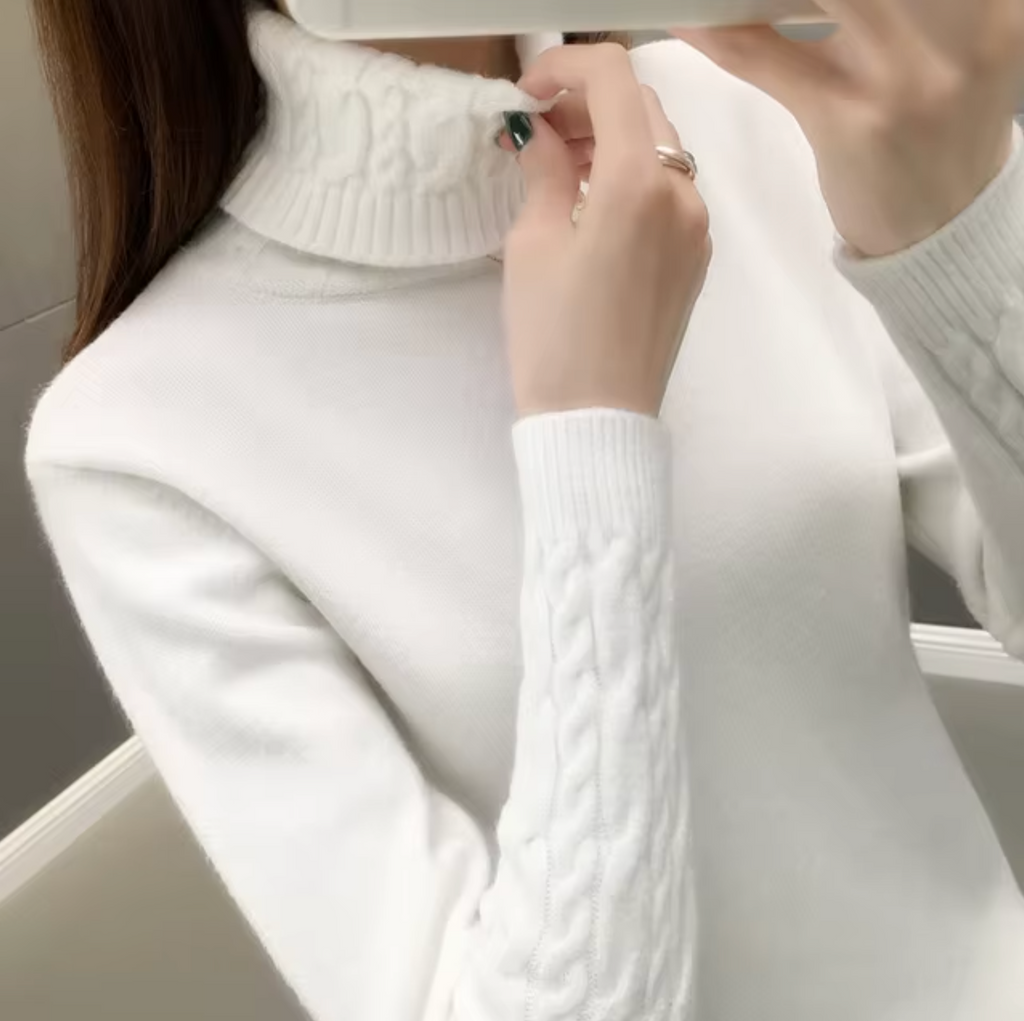 WW | Klassischer Rollkragenpullover Aus Wolle Für Damen