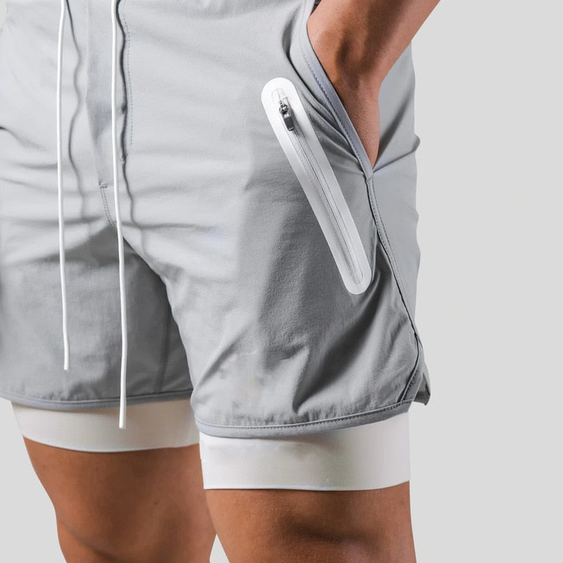 WW | Herren 2 in 1 Sporthose Workout Fitness Doppelschicht Leggings Für Männer