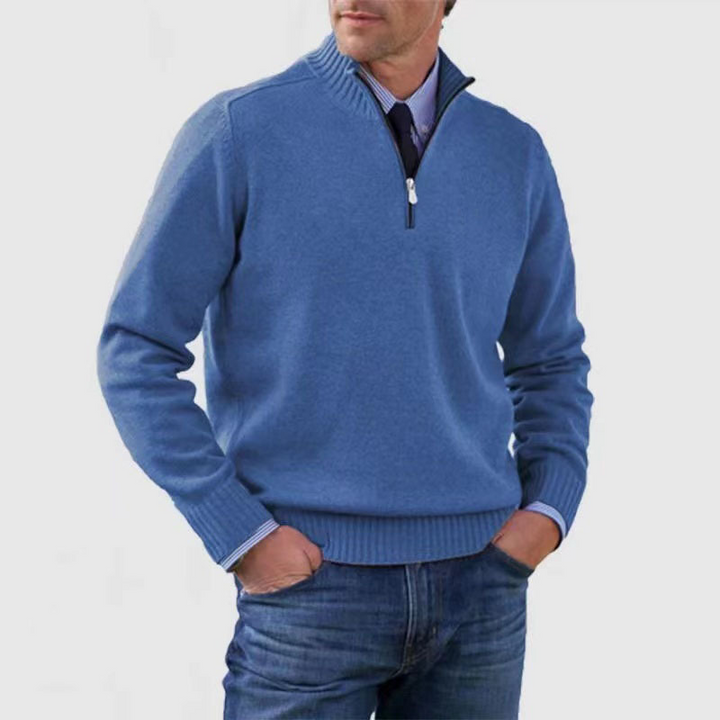 W&W Mode | Herrenpullover Mit Halbem Reißverschluss