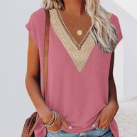WW | T-Shirt mit V-Ausschnitt und Spitze