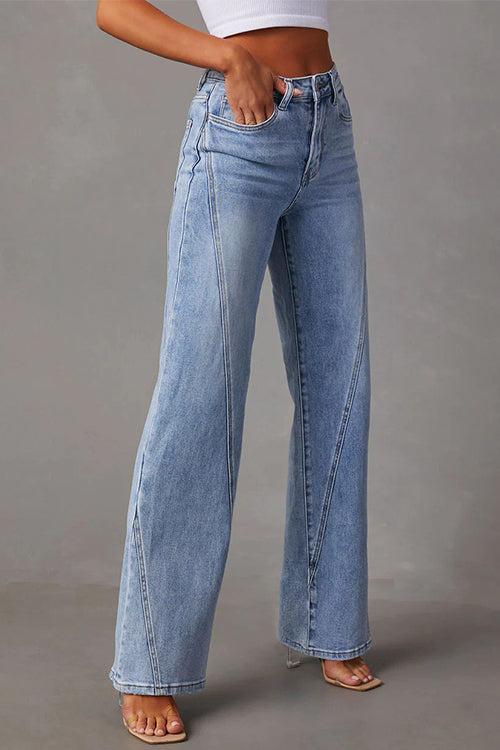 WW | Rosiedress Zeitlose Zerlegte Gerade Bein Splice Jeans