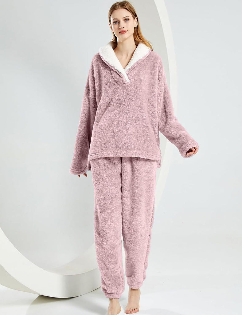 WOLFF | Elegantes Plüsch Weihnachten Pyjama-Set