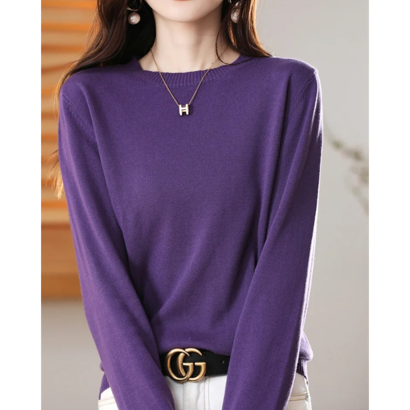 W&W Mode | Cashmere Pullover Damen Klassischer Rundhals, Weich & Atmungsaktiv