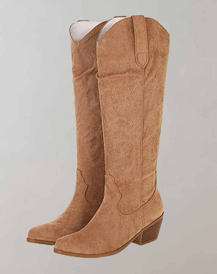 W&W Mode | Bestickte Kniehohe Westernstiefel