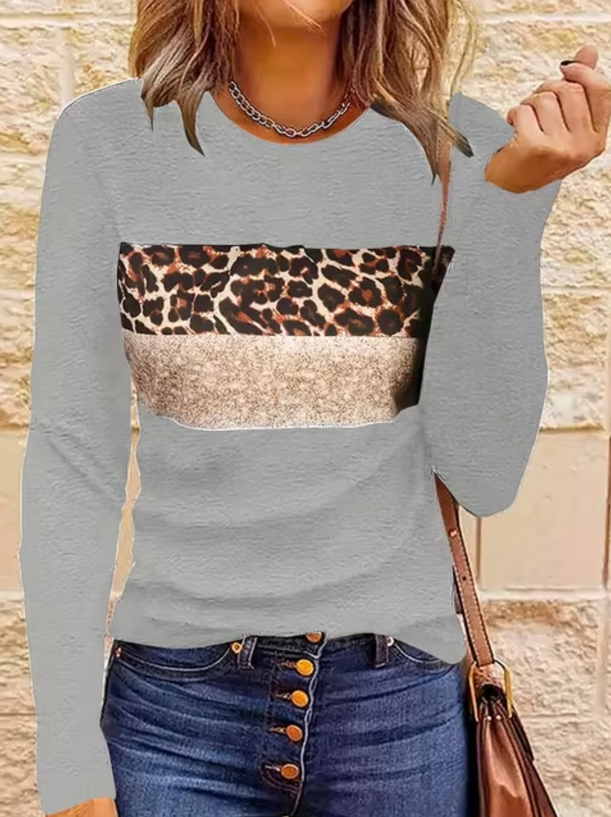 WW | Langarm-T-Shirt mit Leopardenmuster