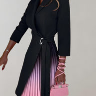 WW - Damen Kleid Druck gekerbt