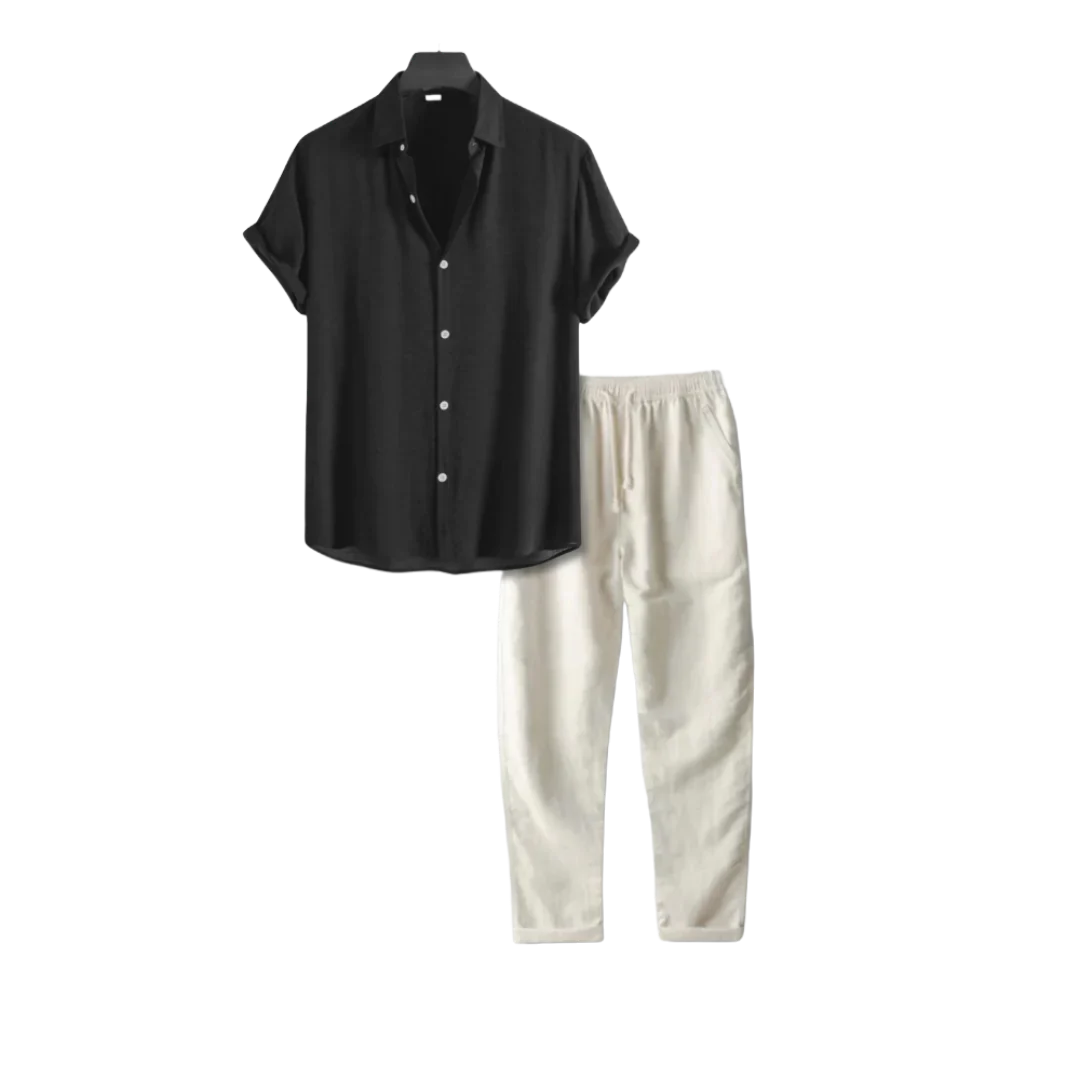 W&W Mode Linen Outfit Set - Lässige - Florenz bei Nacht