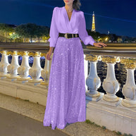 WW | Eleganter Schnitt - Weitbeiniger Pailletten-Jumpsuit