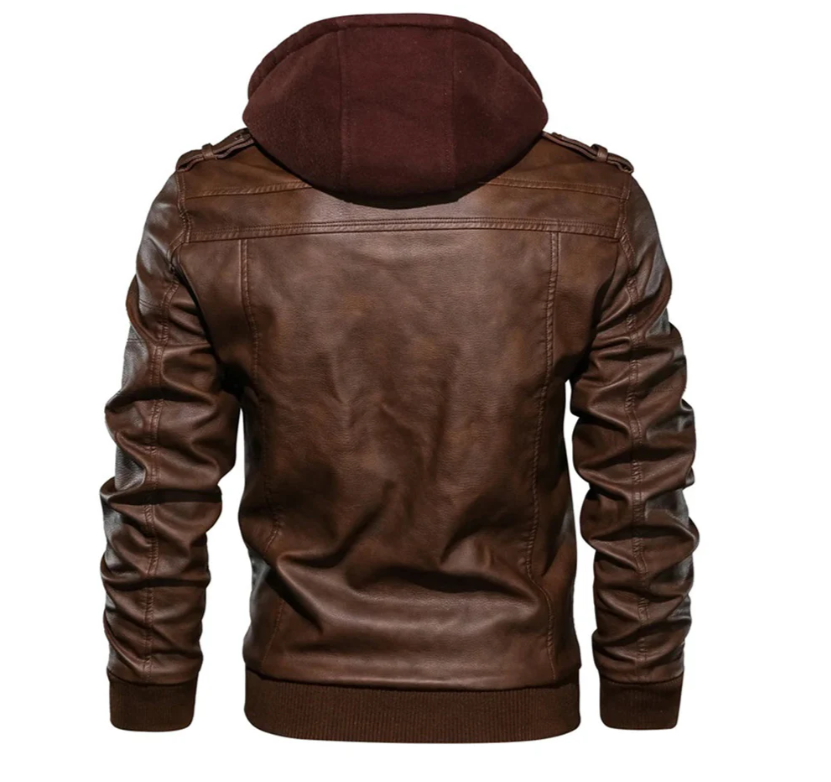 W&W Mode | Lederjacke Mit Kapuze Für Herren