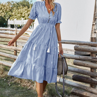 WW | Gestreiftes Midikleid Mit Quasten Für Damen