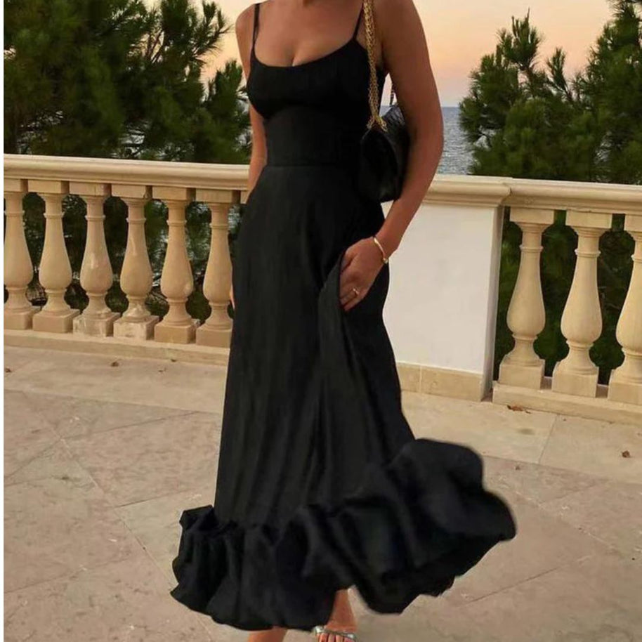 WW | Volant-Bustier-Midikleid