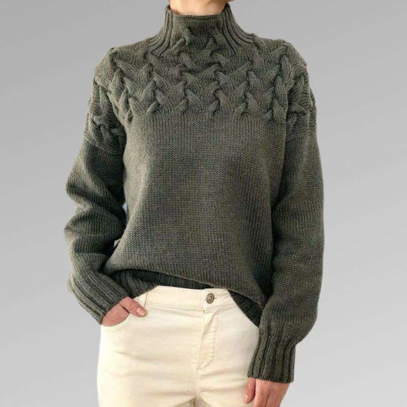 W&W Mode - Damenpullover mit Zopfstrick-Detail