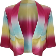 WW | Damen Ombre Offene Front Blazer, Lange Ärmel, Lässige Passform