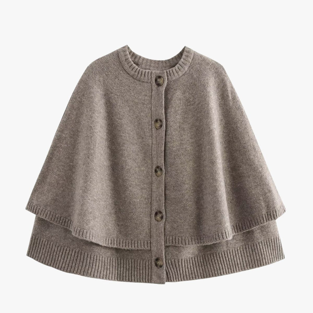 WW | Strick Cape Mit Knöpfen Und Gestuftem Saum