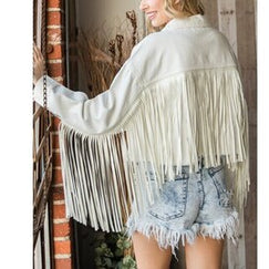 Wildlederjacke für Frauen mit Quastenbesatz