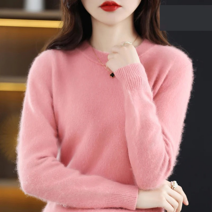 W&W Mode | Kaschmir Pullover Damen Luxuriöser Rundhalsausschnitt, Weich & Modisch