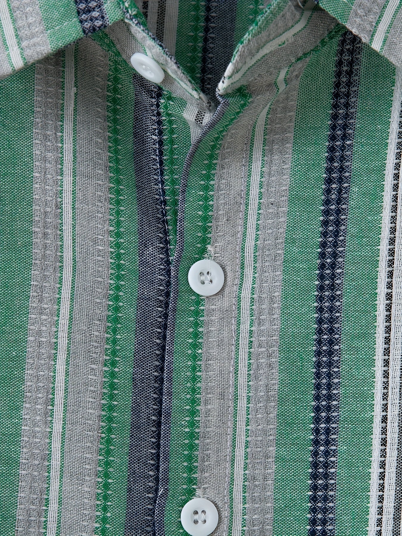 WW | Gestreiftes Baumwoll Leinen Herrenhemd für entspannte Looks