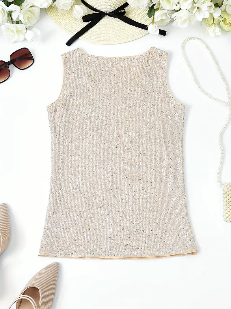 WW | Elegantes Ärmelloses Top mit Pailletten
