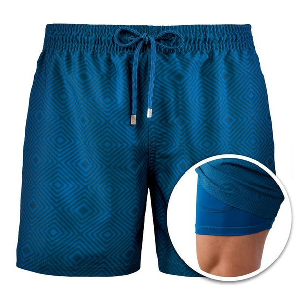 WW | Bedruckte Herren Badeshorts Mit Doppelter Schicht Für Den Sommer