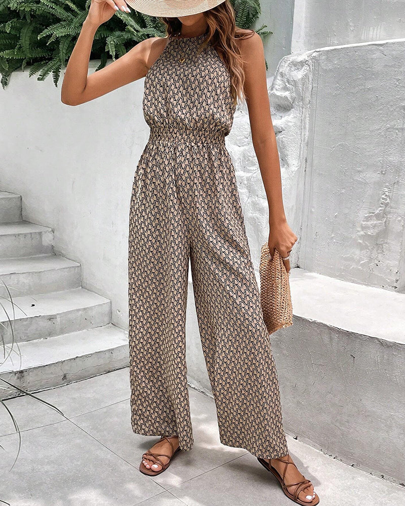 WW | Ärmelloser Jumpsuit mit aufhängendem Halsband